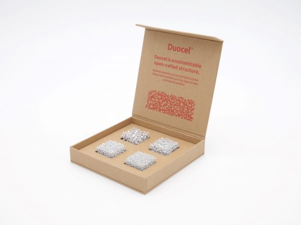 Sample kit box with 4 pieces of Aluminum foam, with different pore sizes