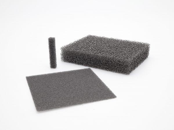 Three different rectangular pieces of Duocel Carbon (RVC)